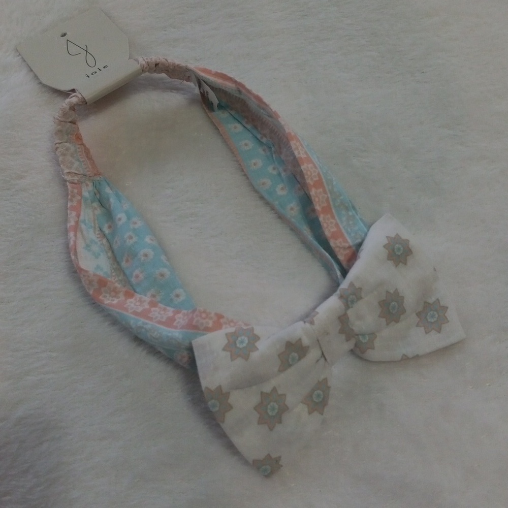 Joie Little Girl 3T Pink & White Floral Paisley Stretch Headband NWT